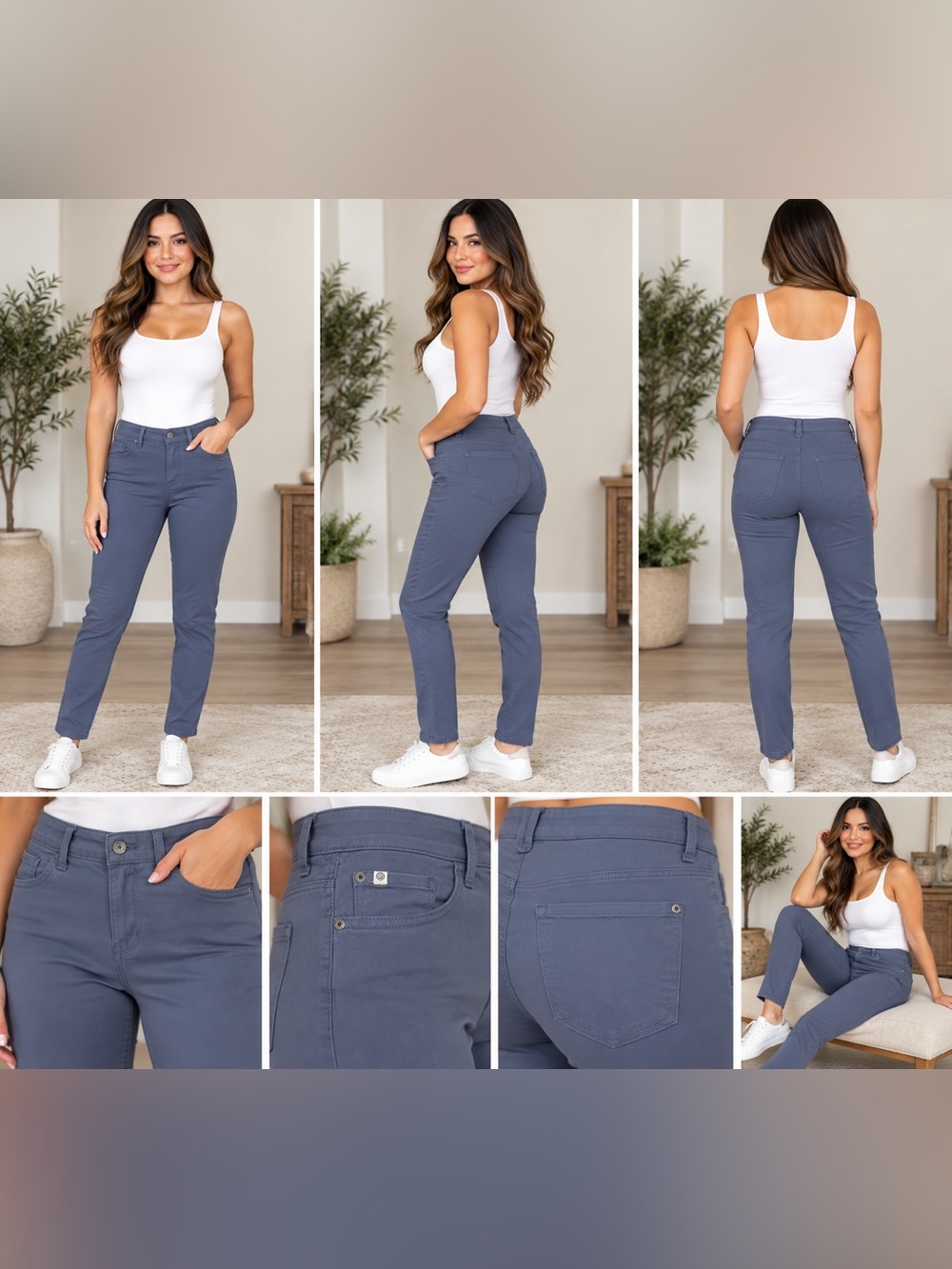Curve Appeal Skinny Pants in Blue Size 4/27